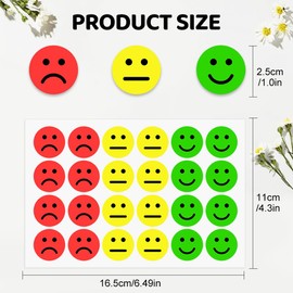 YZROHYI Pack of 1200 Smiley Stickers 25 mm, Emoji Stickers, Laughing Smileys Stickers Emotions Mood Stickers Children, Reward Stickers, Emoji Stickers Happy, Red/Yellow/Green Stickers Sadness