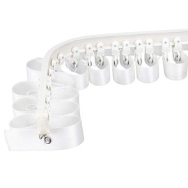 Ripple Fold Wave Curved Pole Bay Window Bendable Curtain Track Rail (200cm Ceiling Mount Single Row)