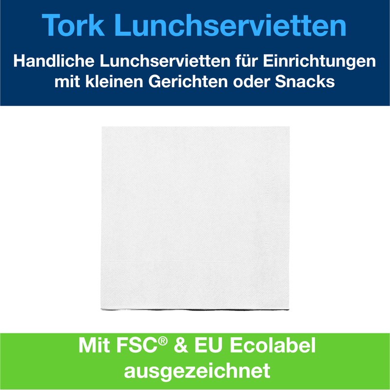 Tork Lunch Servet 33 x 33 cm 2-laags 1/4 vouw