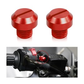zipelo Motorcycle Mirror Screw, 2 Pcs Mirror Hole Plugs for Motor Rearview Mirrors, Blanking Motorcycle Decorative Accessories, Aluminum Alloy Screws Plug (Right/Red)