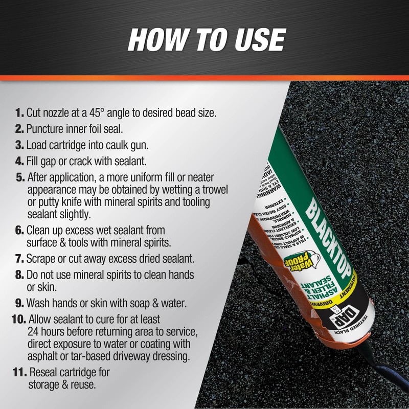 DAP Blacktop Asphalt Low Voc Sealant, Black, 10.1 Oz (7079827065)
