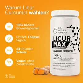 Turmeric capsules 185 x Higher Bioavailability NovaSOL® Turmeric High Dose 670 mg 1 Capsule Daily Vegan, GMO and Gluten Free LICUR 7000 Premium Liquid Turmeric Capsules