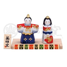 Yakushi Kiln Peach Festival Hina Doll Somishiki Standing Hina (Hana Komon)