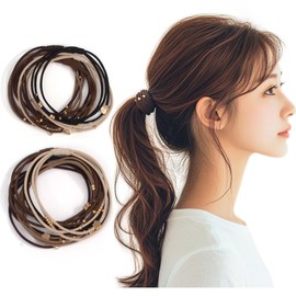 BIANHUAN Hair Rubber Hair Accessories, Adult, Ribbon, Hair Clip, Stylish, Elastic Ring, Hair Ring, Ribbon Rubber, Hair Ribbon, Large Capacity, Set of 10, Simple, Stylish, Hair Arrangement, Office,