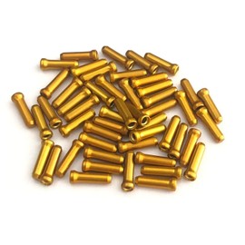 50pcs Audio Fan Shift Brake Wire End Caps Inner End Caps Aluminum Road Mountain MTB Cross Bike Gold