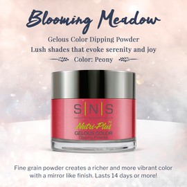 SNS Nail Dip Powder, Gelous Color Dipping Powder - Peony (Pink/Coral, Shimmer) - Long-Lasting Acrylic Nail Color & Polish Lasts 14 Days - Odor-Free & No UV Lamp - 1oz