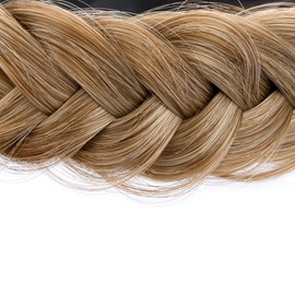 DIGUAN Wide Messy Braided Headband With Teeth Synthetic Hair Plaited Headband High Elasticity Braids Chunky Fishtail Braided Hair Band Hairpiece for Girls Women Beauty Accessory (Dirty Blonde)