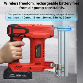 Cordless Nail Gun Battery Powered Brad Nailer, 2-in-1 Nail/Staple Gun, Electric Nail Gun,Brad Nailer Cordless, 2×2.0Ah Batteries,for Upholstery, Woodworking and Carpentry Hong