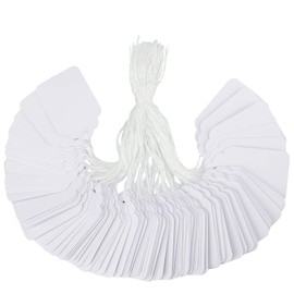Pack of 500 price tags, hanging tags, marking labels with thread, 30 mm x 48 mm, for jewellery, clothing, display