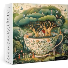 Brand: Larkipuzz Beautiful Tea Cup Tree Puzzles for Adults 1000 Pieces, Magic Bird House...