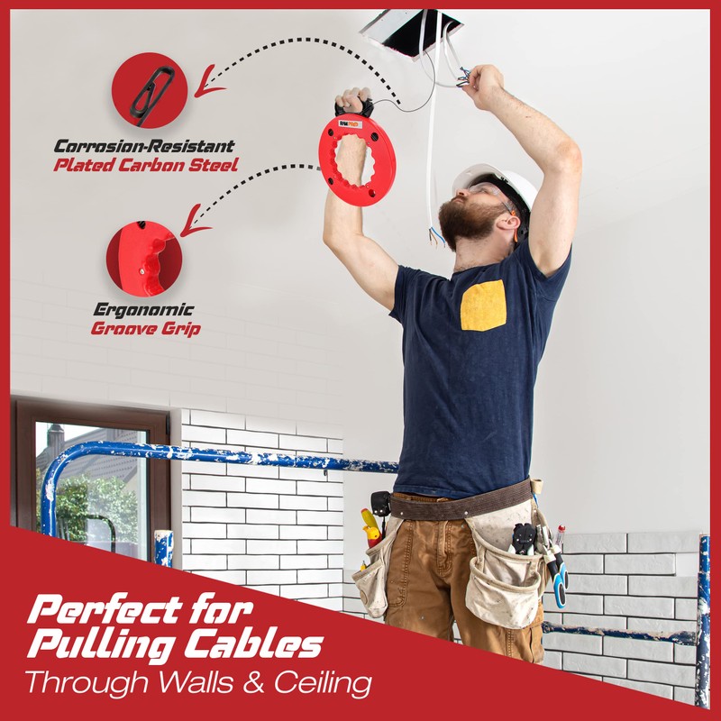 Fish tape Wire Puller 100ft - Easy to use Cable