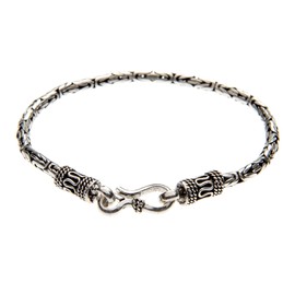 Silverly Women's Men's 925 Sterling Silver Balinese Rope Chain Bracelet, 19.5 cm
