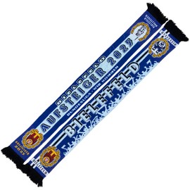 Generisch Bielefeld Scarf – Rise Scarf 2025 – (Knitted Scarf), Blue, White, Black