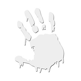 Bloody Drip Zombie Right Hand Print (2 Pack) Vinyl Decal by StickerDad® - Size: 6 inch, Windows, Walls, Bumpers, Laptop, Lockers, etc. (Reflective White/Silver)
