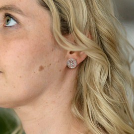 Stud Earring Silver 925 Life Tree Materia - Celtic Earrings Ladies Jewellery Box Tree ø14mm Included Connectors #SO-179