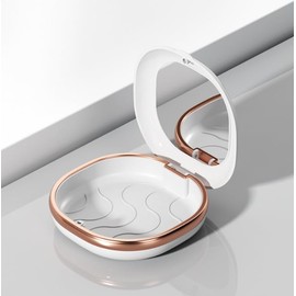 Zahnspangendose Gebissdose mit Spiegel, Prothesendose Leere Dose Zahnschiene Box Tragbar Zahnprothesen Behälter Zahnspangenbox für Zahnspangen, Zahnschienen