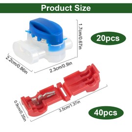 Cable Connector for Robotic Lawnmower, Pack of 20 Cable Connectors with 40 Connection Clamps, Waterproof Cable Clamps Connector with Gel, Compatible with All Garden Robotic Lawnmowers