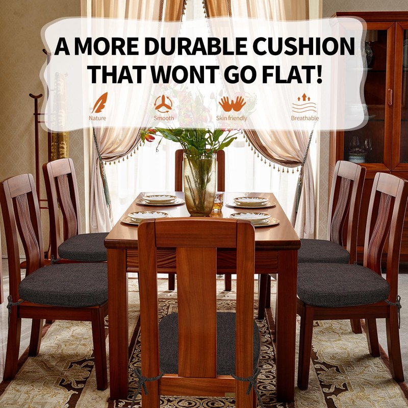 SINOSSO Thickened 2.5" Dining Chair Cushion, Soft Blended High Density