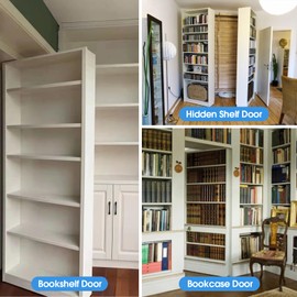 Aglehome Pivot Hinge, Heavy Duty Pivot Door Hardware for Hidden Door Bookcase Hidden Door Hinge for Wood Secret Door 180 Degree Rotation Stainless Steel Invisible Pivot Hinge System - L Shape