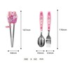 Teenieping Character Fork, Spoon, and Chopsticks Flatware Set with Case,