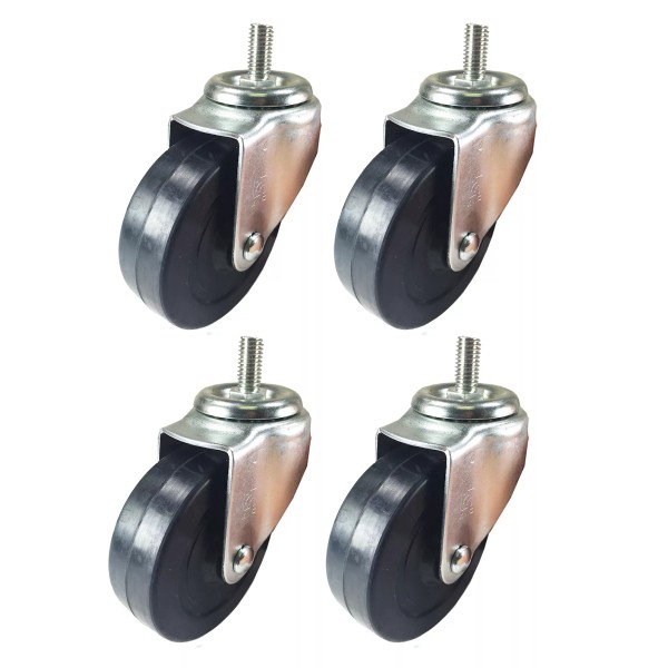 Hy-Weld 4" x 1-1/4" Hard Rubber on Threaded Stem Caster