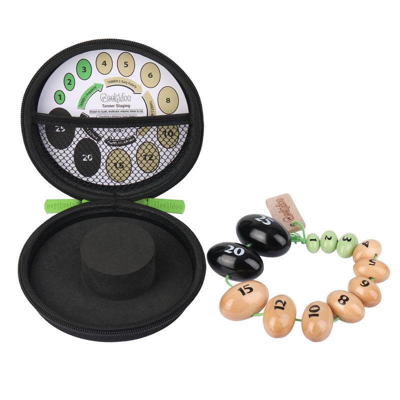 Wooden Prader Orchidometer and Tanner Staging Card - by Geekidoc