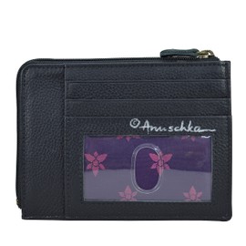 Anuschka Women’s Original Hand-Painted Leather RFID Key Zip Case, Calaveras De Azúcar