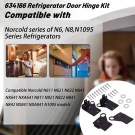 634166 Door Hinge Kit fits for Norcold N6X, N8X,N1095,Refrigerator Door Hinge Repair Kit fits for Norcold Polar Series of N7X N7LX NALX NA7LX N8X NA8X NA8LX N8XRFT N8XRT N8XF N8VF