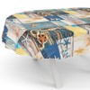 ANRO Oilcloth Tablecloth Wax Tablecloth Washable Garden Tablecloth Round Oval