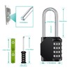 ZHEGE Combination Padlocks Long Shackle, Outdoor Padlocks Heavy Duty and