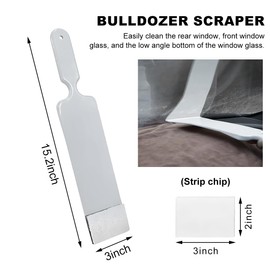 Sylvil Bulldozer Squeegee, Long Handle Flat Glass Tinting Tools for Automotive Front & Back Window, Plastic Wrapping Windshield Paddle Squeegee for Vehicle Cleaning, Car Accessories (Gray)