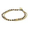 NOVICA Artisan Handmade Tigers Eye Beaded Anklet Brass from Thailand