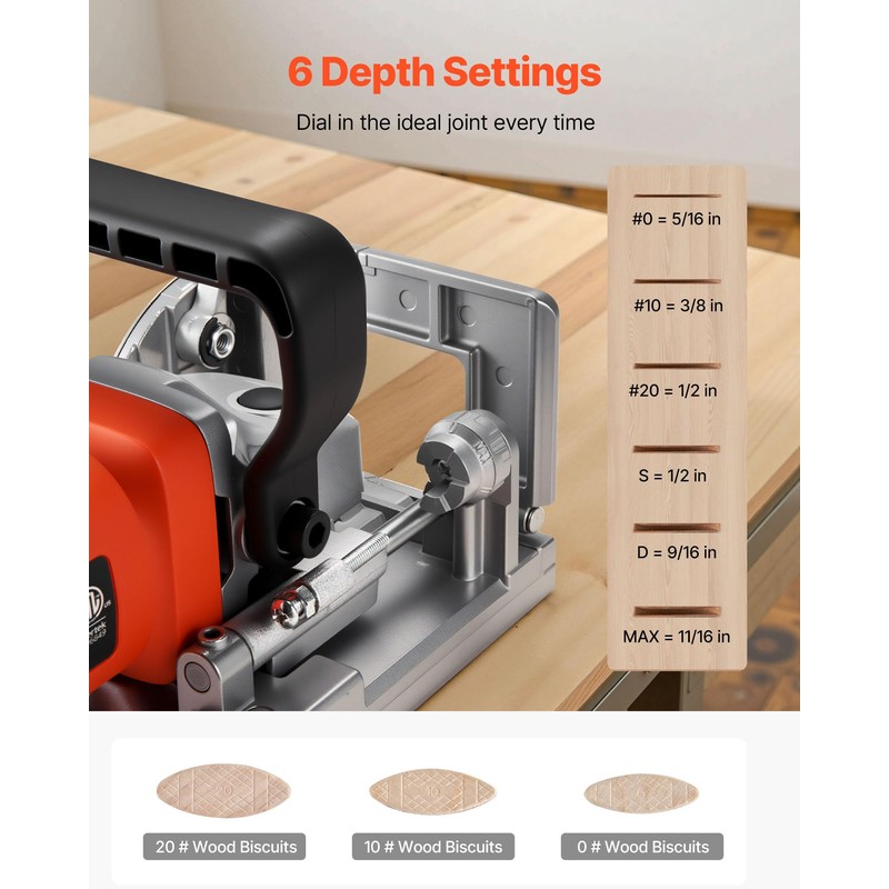 VEVOR Biscuit Plate Joiner, 5.9A, Plate Joiner Tool Kit with