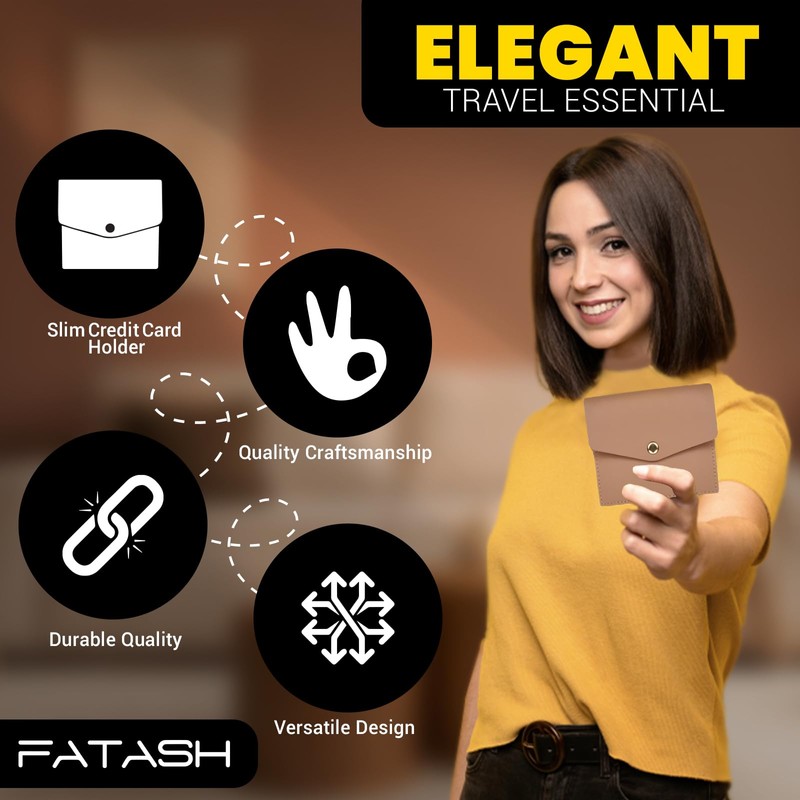 FATASH Women's Credit Card Holder: Slim, RFID-Blocking Envelope Design, Ideal