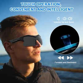 OBEST Smart Audio Sunglasses, 5.2 Bluetooth Wireless Smart Glasses, Open Headphones, UV Protection, Voice Navigation, Suitable for Outdoor Sports, Running and Cycling, black