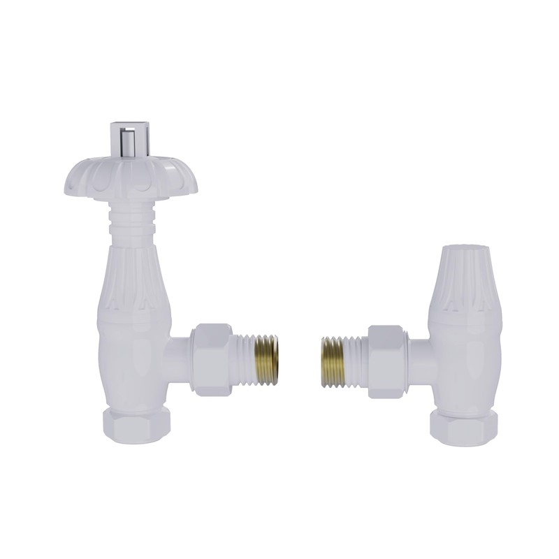 NRG Traditional Antique Angled Central Heating Radiator Valve 15mm Thermostatic