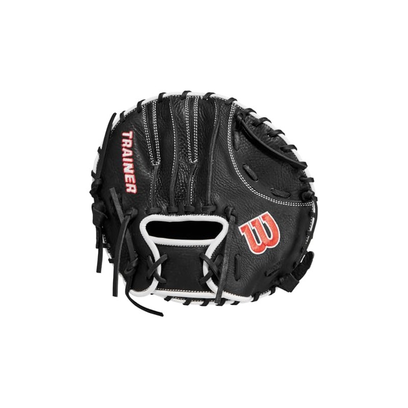 Wilson WBW103187/WBW100997275 TRAINER Hard Baseball Glove Pancake Mold Training Black