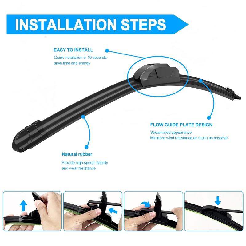 CJPPPZIW® Windshield Wipers Replacement for Jeep Grand Cherokee 2011-2021,Streak-free,OEM Quality