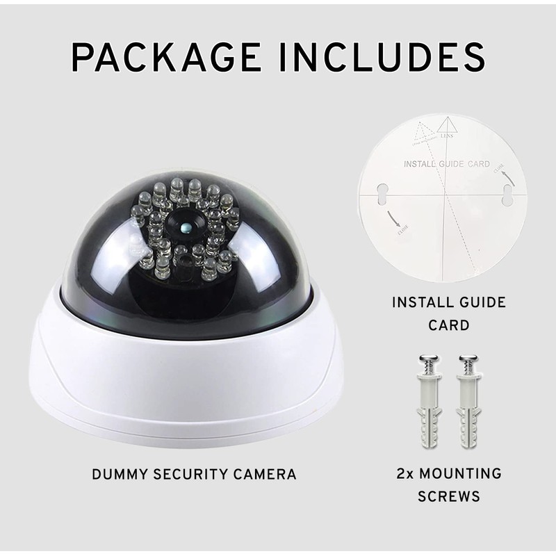 MaximalPower Fake CCTV Security Dummy Dome Camera with Red LED