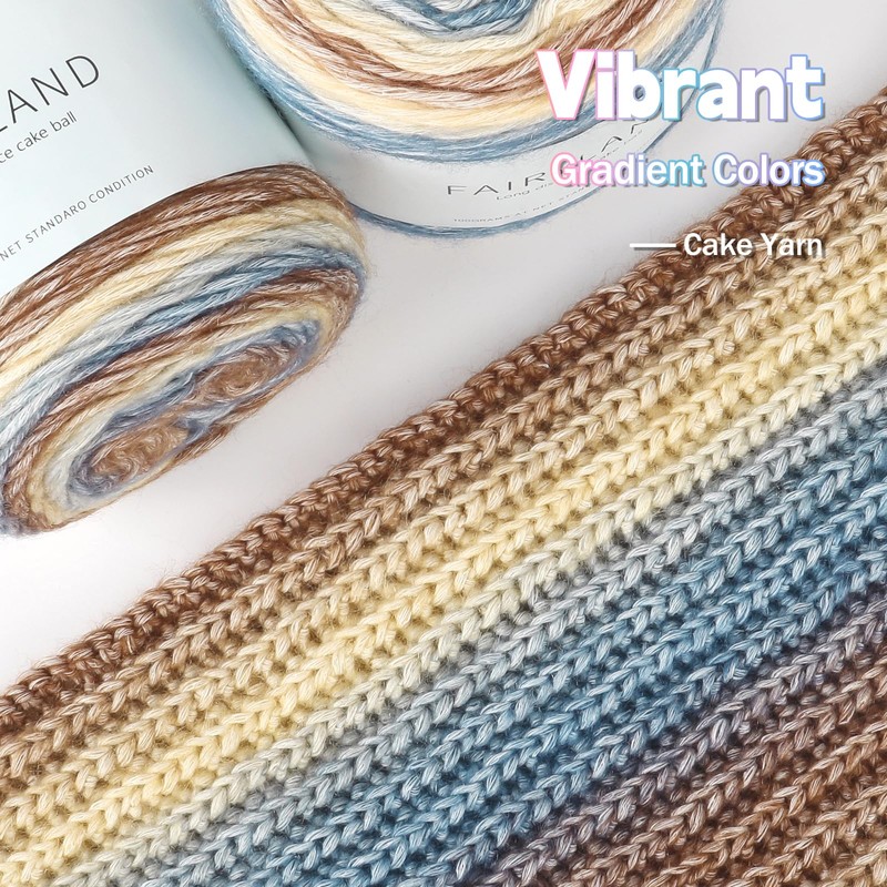 Katech Fairyland Yarn for Crocheting Knitting-4 Packs Gradient Cake Yarn