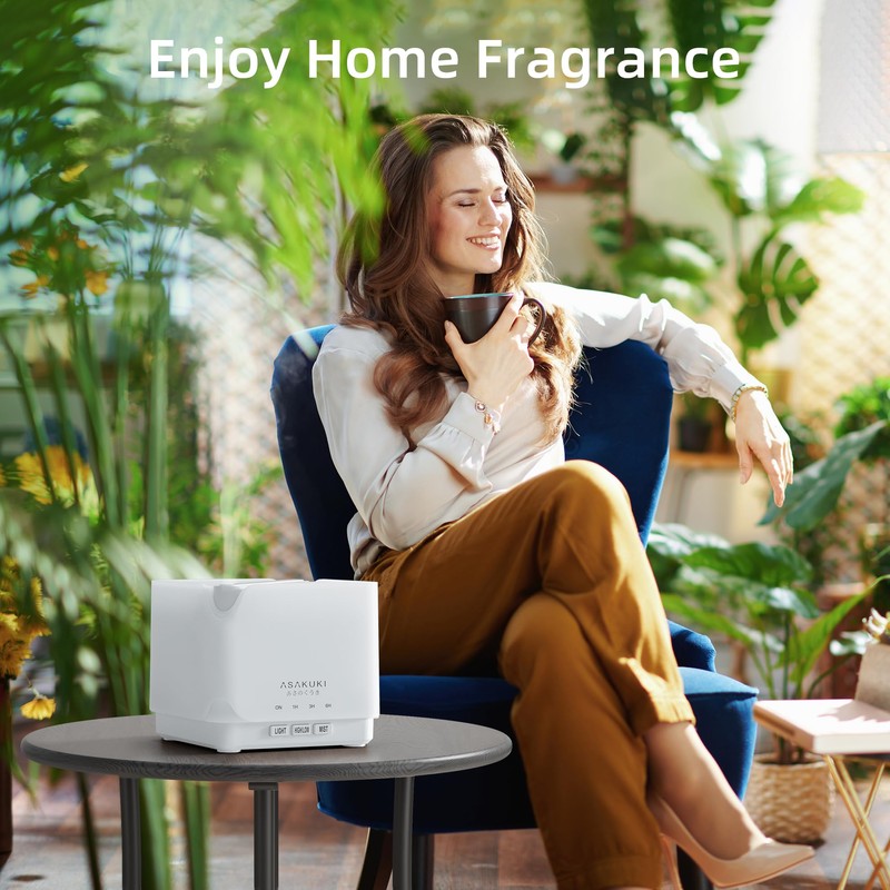ASAKUKI Essential Oil Diffuser, Multifunctional Ultrasonic Aromatherapy Fragrant Oil Vaporizer