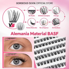 GORGEOUS OLIVIA 88 Piezas Set de Pinzas Para Pestañas Postizas Autoadhesivas,Las Pestañas Postizas Adhesivas no Requieren Pegamento ni Desmaquillante,Solo Hay que Presionarlas, es Sencillo y Rápido, en un Solo Paso,Tiras Adhesivas Invisibles Reutilizables