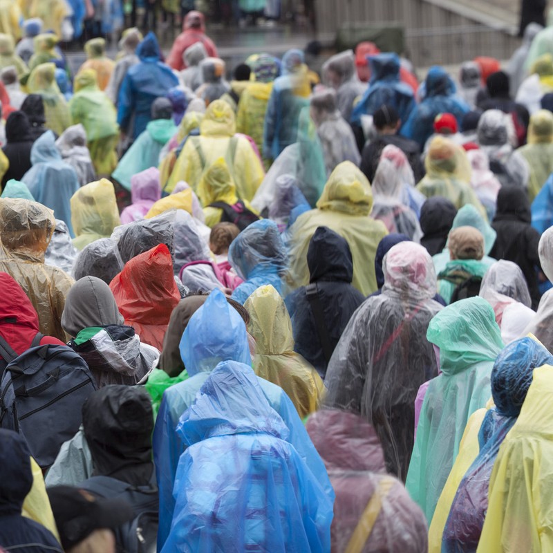 Relaxdays Set of 13 Rain Ponchos, 100% plastic, Yellow, 120