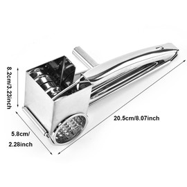 1 Grater with 4 Different Drums Restaurant Cheese Grater - Handheld Rotary Cheese Grater - Cheese, Vegetable, Nut Grater - Steel Kitchen Shredder for Right- and Left-Handed Cooks