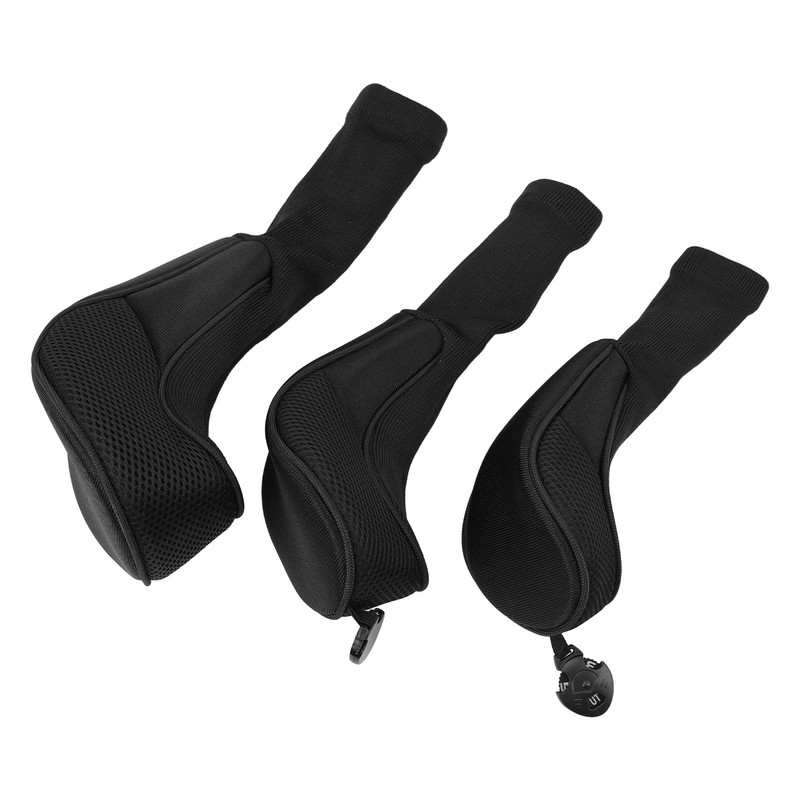 3Pcs Golf Club Head Covers 1 3/5 UT Breathable Mesh