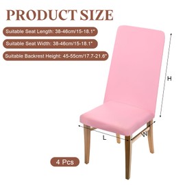 sourcing map 4Pcs Dining Room Chair Covers, 45-55cm Soft Stretch Removable Parson Chair Slipcover Seat Protector Cover for Home Kitchen Hotel Restaurant, Light Pink