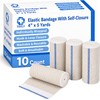 Vakly Elastic Bandage Wrap Rolls with Self-Closure [Pack of 10]