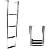 Amarine Made 4 Steps Pontoon Boat Ladder Stainless Steel Telescoping