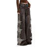 Lafaguw Baggy Jeans for Woman Girls Star Patchwork High Waist