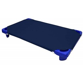 STAR DECOR Daycare/Pre-School Cot Sheet for Todler and Preschool - - with Corner Elastic Loops - Cot Bed Fitted Sheet - Poly Cotton Surface Pack of 12 - (23" W X 52" L) - Indigo